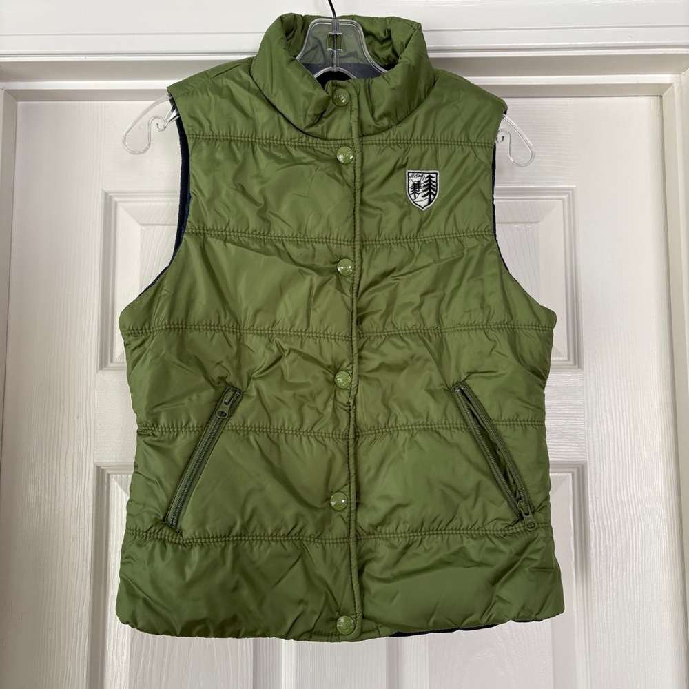 AE olive green puffer vest, M